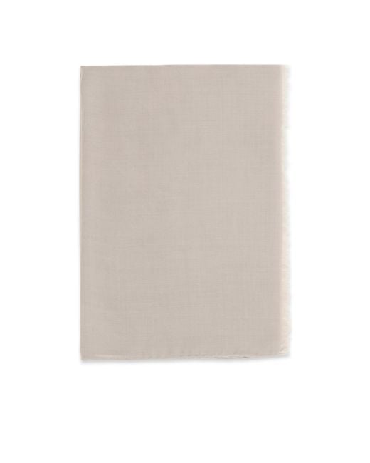 Max Mara White Frayed Edge Scarf