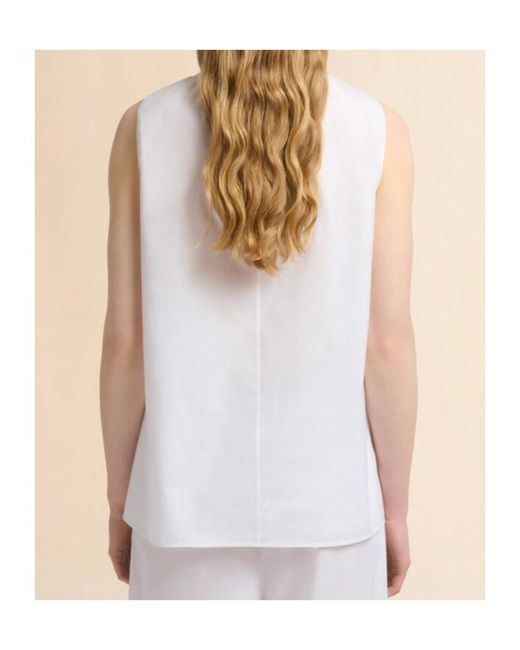 Marni White Broderie Panel Sleeveless Top