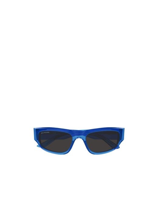 Balenciaga Blue Eyewear Rectangular Frame Sunglasses for men