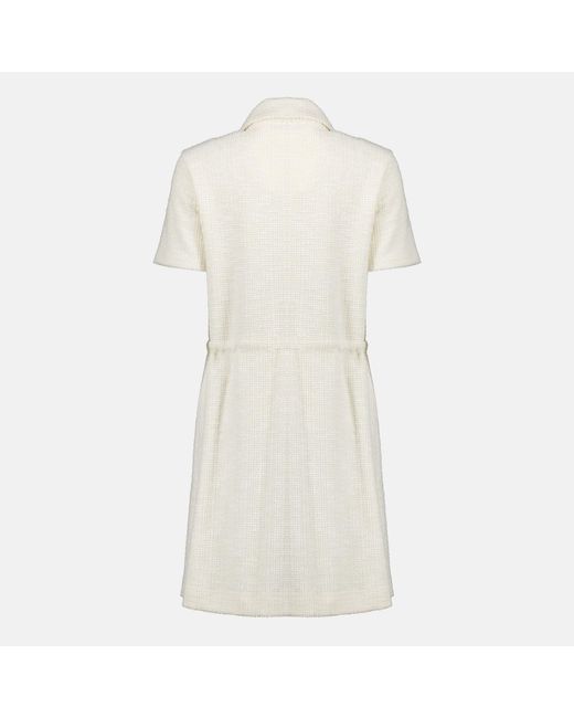 Moncler White Bouclé Mini Dress