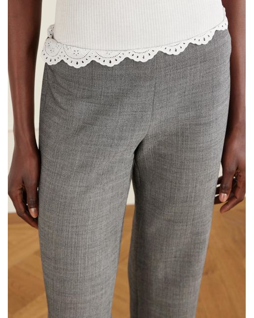 Magda Butrym Gray Wool Flared Casual Pants
