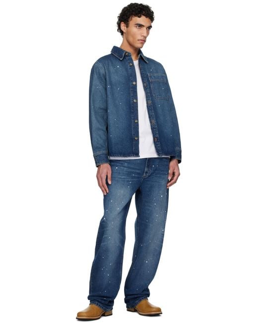 A.P.C. Blue Relaxed Fit Twill Jeans for men