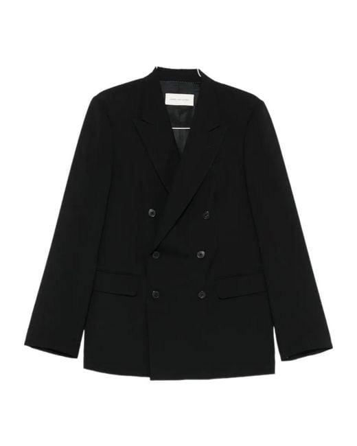 Dries Van Noten Black Double-Breasted Suit Jacket for men