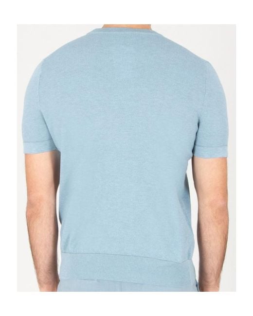 Brioni Blue Sea Island Cotton Knit T-Shirt for men