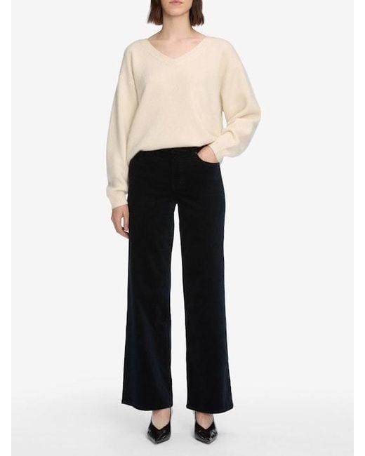 FRAME Black High-Waist Flared Pants