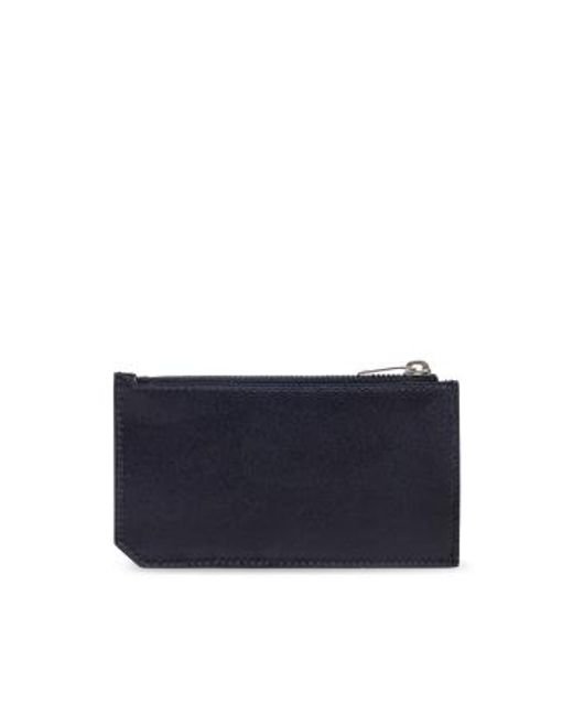 Saint Laurent Blue Paris Zipped Cardholder for men