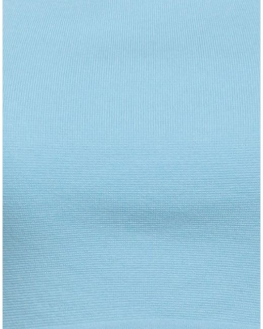 Sportmax Blue Sleeveless Square Neck Cropped Top