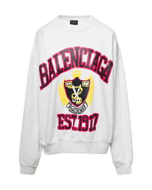 Balenciaga Gray Round Collar Long Sleeve Sweater
