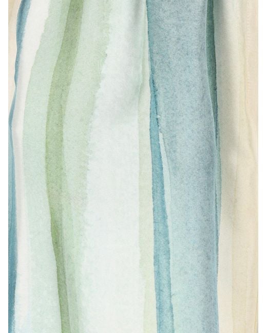 Loro Piana Blue Pleated Printed Shorts
