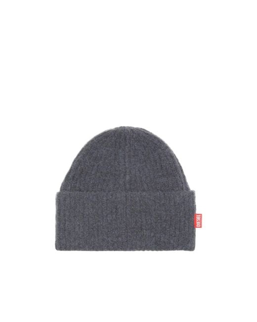 DIESEL Blue K-Lollo-Hat Knitted Beanie for men