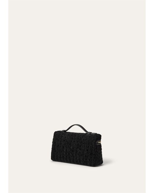 Loro Piana Black Extra Pocket L19 Shoulder Bag