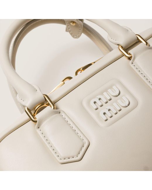 Miu Miu Natural Arcadie Zipped Tote Bag