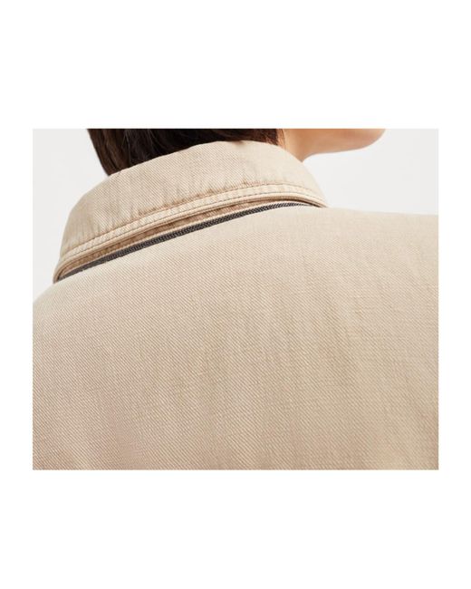 Brunello Cucinelli Natural Monili Embellished Elastic Waistband Jacket