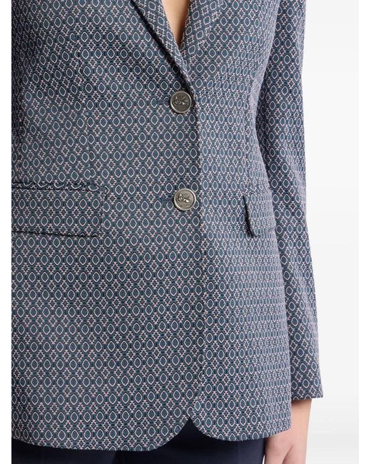 Etro Blue Single-Breasted Blazer