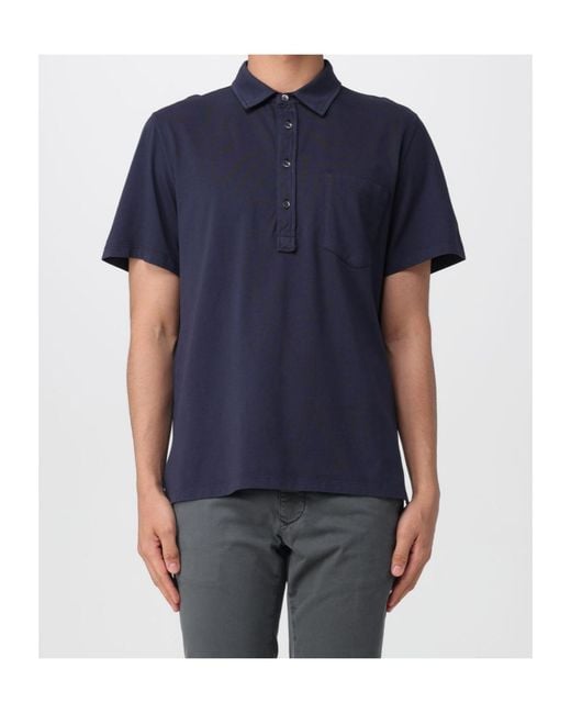 Barena Blue Button Chest Pocket Polo Shirt for men