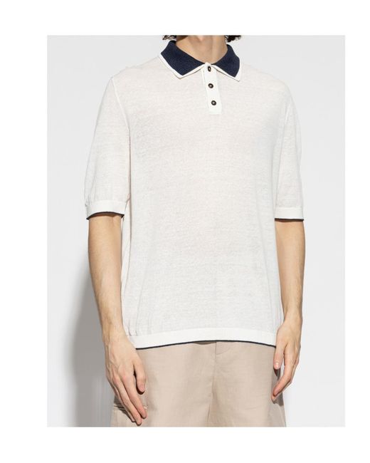 Eleventy White Short-Sleeved Polo Shirt for men