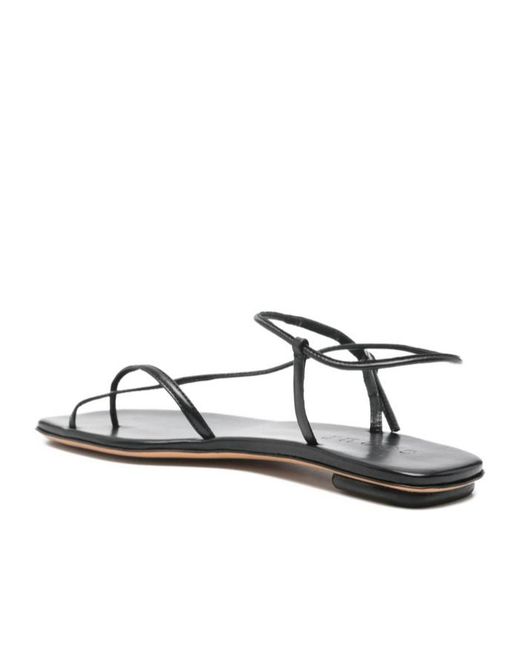 Soeur Black Open-Toe Flat Sandals