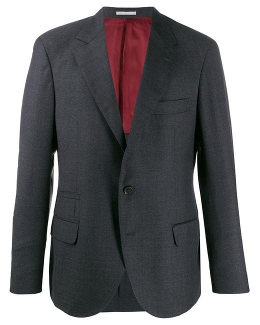 Brunello Cucinelli Black Single-Breasted Tailored Blazer for men