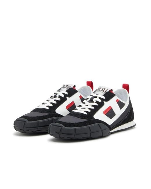 DIESEL Black Pagodha Panelled Sneakers for men
