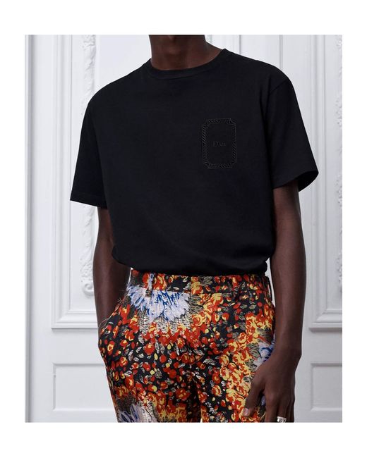 Dior Black Medaillon T-Shirt, Relaxed Fit for men