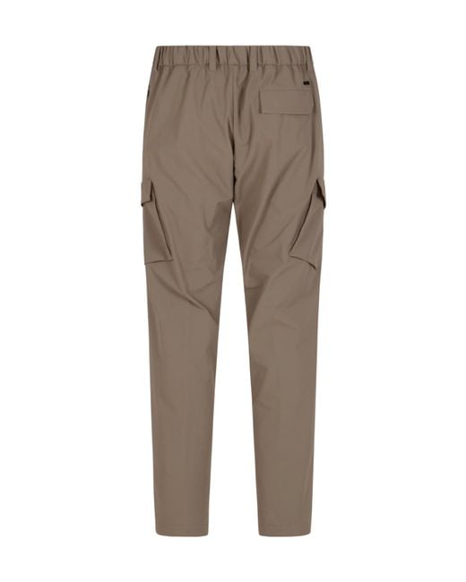 Herno Gray Pleated Cargo Pants for men