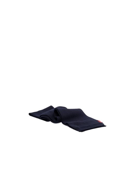 DSquared² Blue Logo Tag Ribbed-Knit Beanie Scarf Set for men