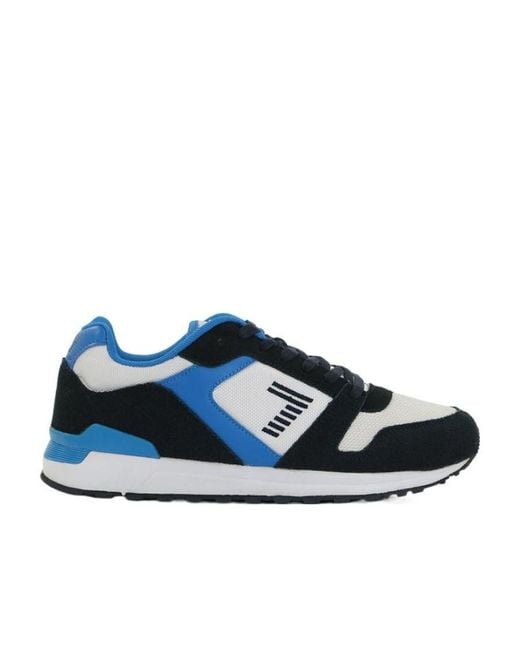 EA7 Blue Logo Strapped Casual Sneakers for men