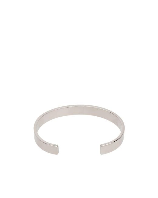 MM6 by Maison Margiela White Numeric Engraved Cuff Bracelet for men