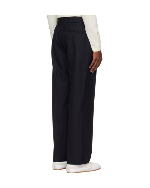 Studio Nicholson Black Selby Straight Leg Casual Pants for men