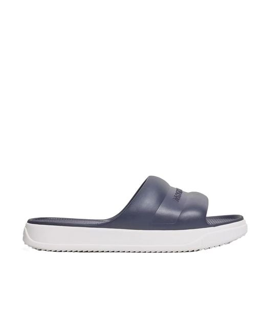 Moncler Blue Altive Logo Slides for men