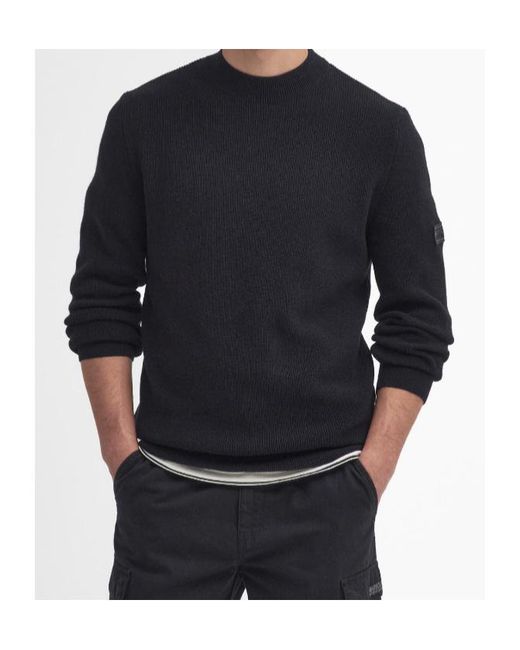 Barbour Blue Crawley Crew Neck Jumper for men