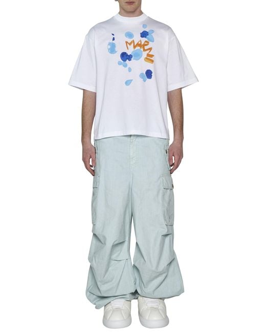 Marni Blue Wide-Leg Cargo Pants for men