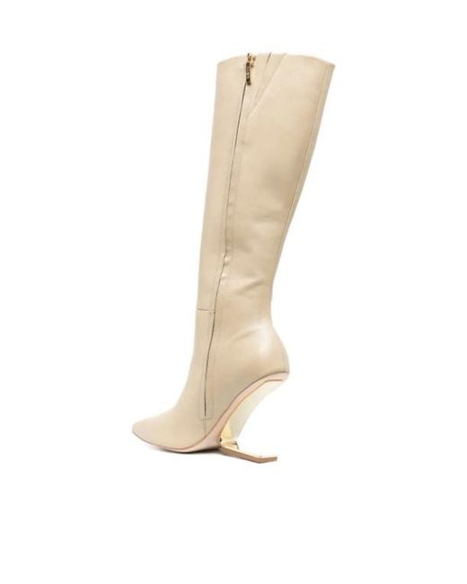 Cult Gaia White Suspended-Heel 105Mm Long Boots