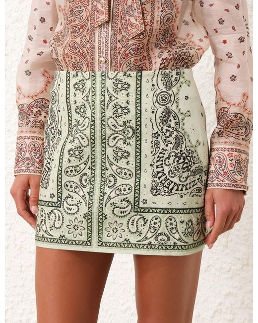 Zimmermann Metallic Printed Skirt