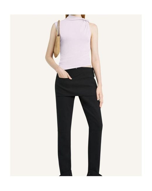 Courreges Pink Courrèges Draped Asymmetric Jersey Top