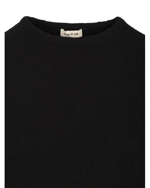 Fear Of God Black Relaxed Fit Knit Crewneck Jumper for men