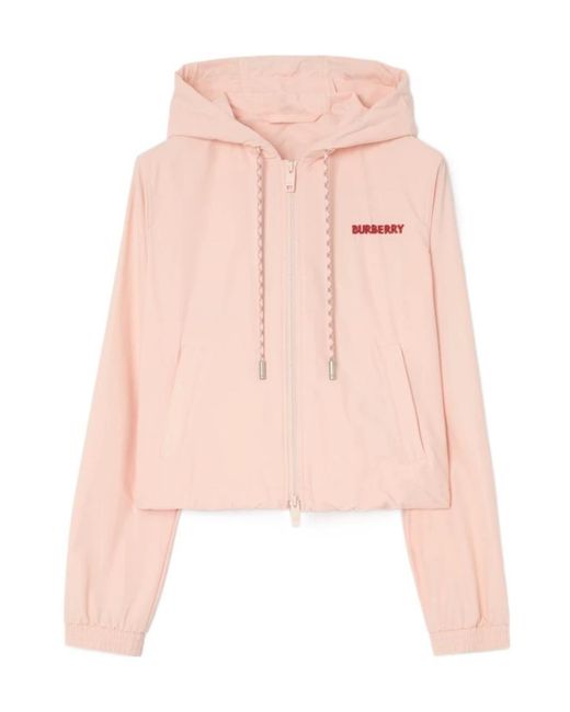 Burberry Pink Heart Knight Stretch Nylon Hooded Jacket