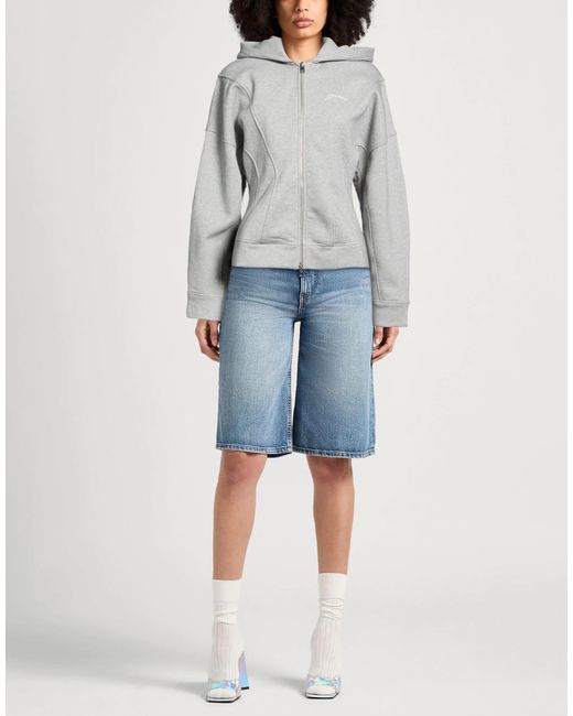 Ganni Gray Hooded Track Jacket