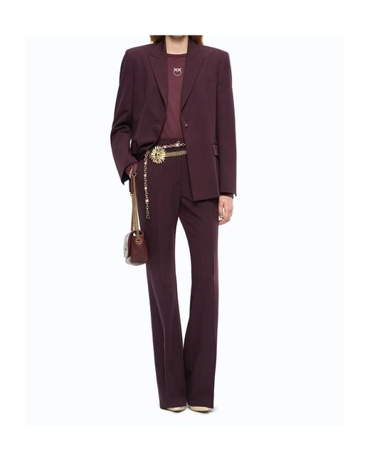 Pinko Purple Plain-Coloured Palazzo Trousers