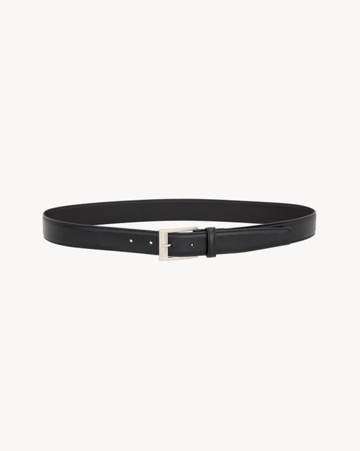 Saint Laurent White Rectangular Buckle Belt for men