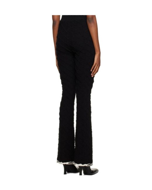 Ambush Black High-Waisted Monogram Flared Trousers