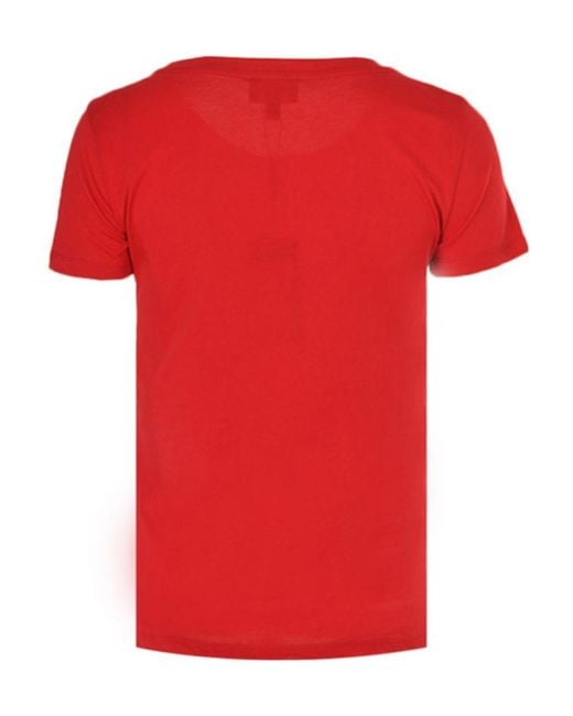 Armani Jeans Red T-Shirt With Round Neck And Short Sleeves