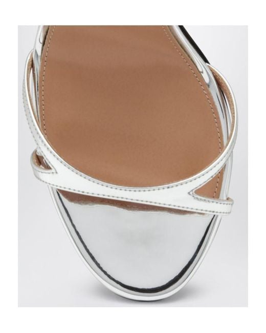 Aquazzura Metallic Round-Toe High-Heeled Sandals