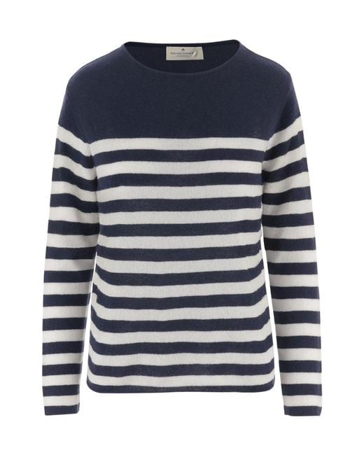 Bruno Manetti Blue Striped Cashmere Knitwear