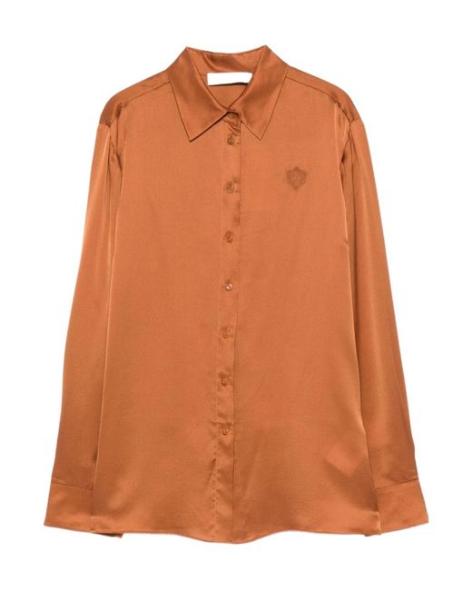 Zimmermann Orange Hypnotic Satin Shirt