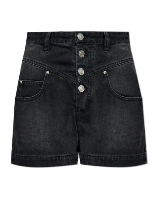 Isabel Marant Black Jovany Denim Shorts