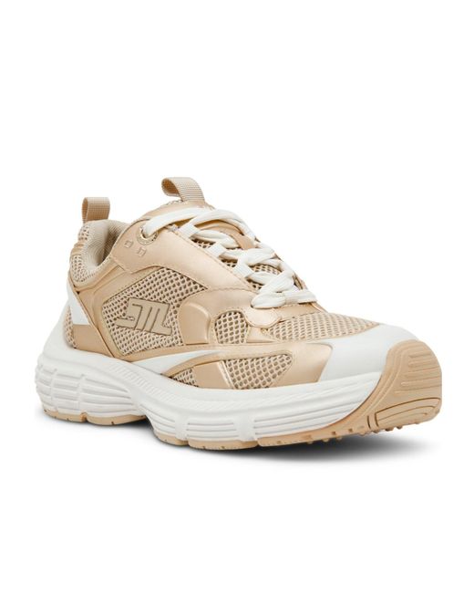 Steve Madden Natural Mesh-Paneled Sneakers