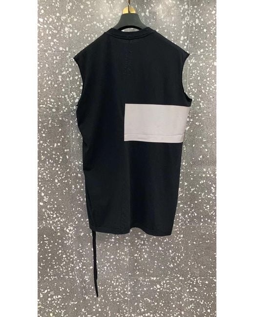 Rick Owens Black Tarp Logo-Print Organic Cotton Top for men