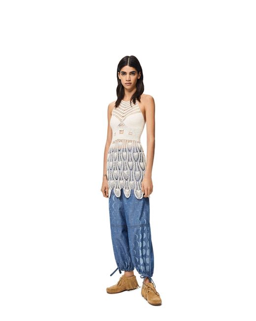Loewe White Backless Mini Knit Skirt