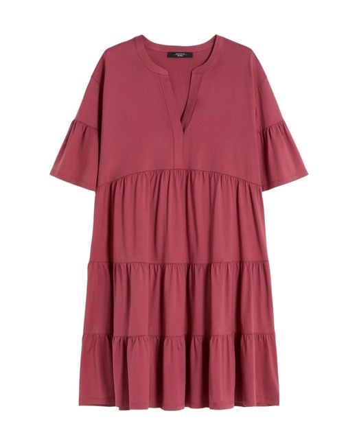 Weekend by Maxmara Red Cotton Jersey Kaftan Dress